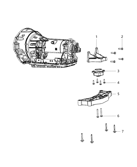 2003 Dodge Ram 2500 Stud 2 End M10 X 1.50Xm8 X 1.25 X 78.60 Diagram for 6510217AA