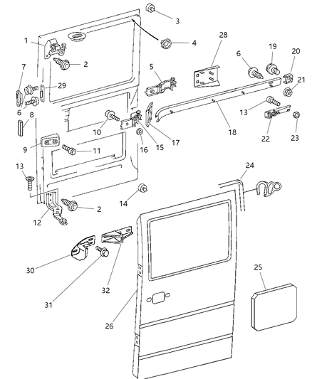 2014 Ram ProMaster 3500 Stopper Cargo Door Diagram for 5127212AA