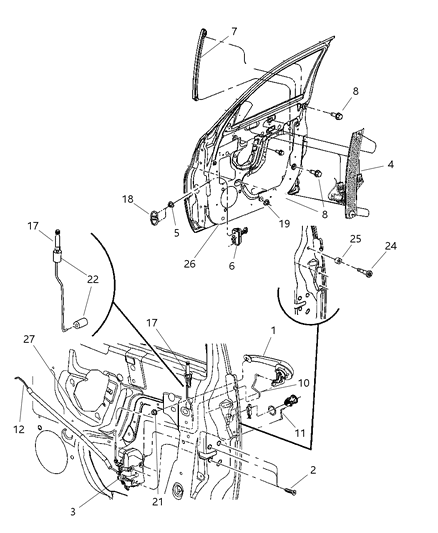 2024 Dodge Durango Latch Front Door Diagram for 5067378AE