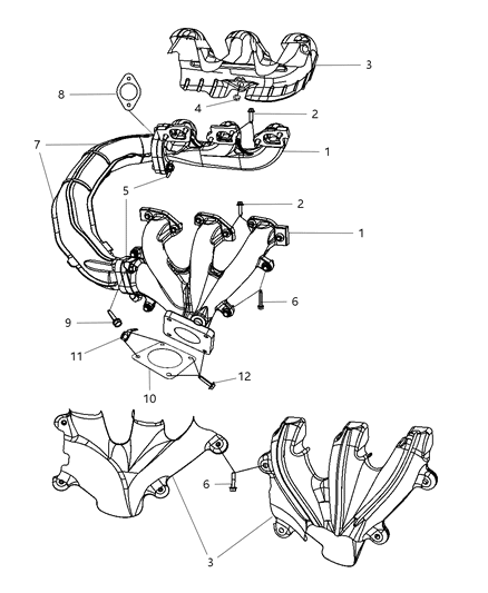 2016 Dodge Charger Gasket Exhaust Manifold To Front Converter Diagram for 4881012AB