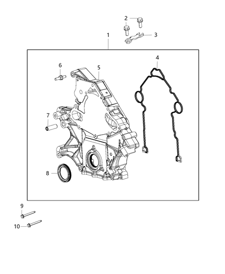 Cover Timing Case Diagram for 53022195AG