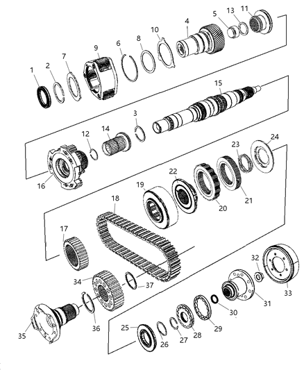 1987 Chrysler Town & Country Differential Transfer Case Diagram for 5179814AA