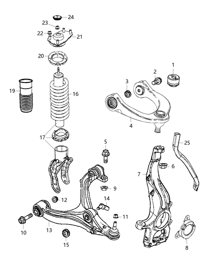 1986 Dodge Ram 50 Knuckle Front Diagram for 68251519AC