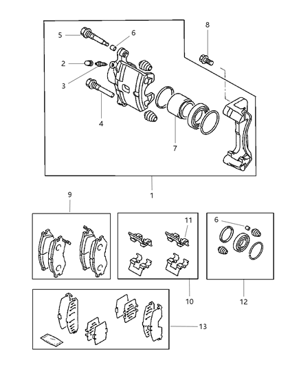 Pad Kit Front Disc Brake Diagram for V1013540AB