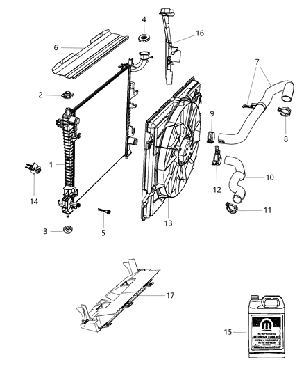 Baffle Air Inlet Side Diagram for 5156145AA