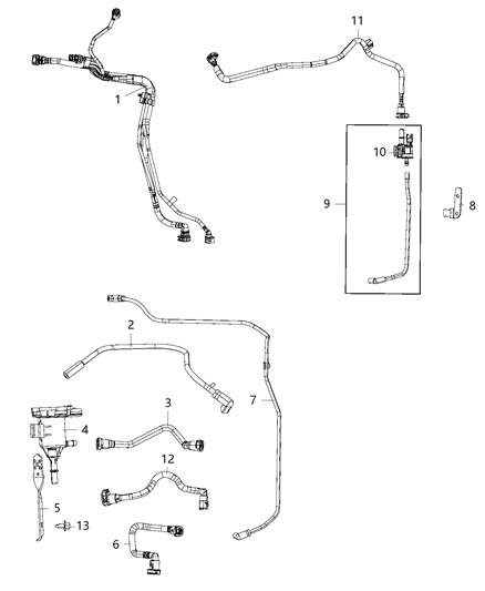 2004 Dodge Ram 2500 Bracket Purge Canister Control Valve Diagram for 68191566AA