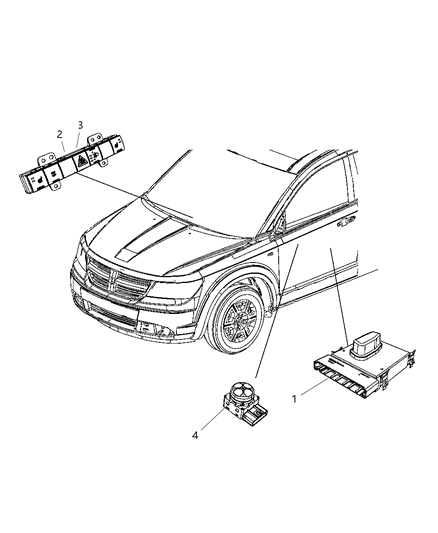 2011 Dodge Journey Switch 4 Gang Diagram for 4602568AH