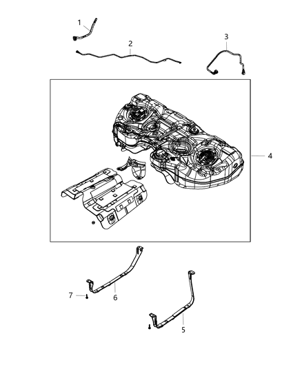 Tube Fuel Vapor Recirculation Diagram for 68408247AB