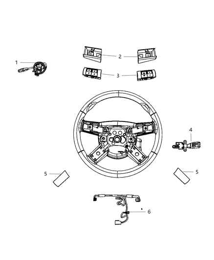1991 Dodge B150 Switch Steering Wheel Reconfigurable Diagram for UZ561ZAAE