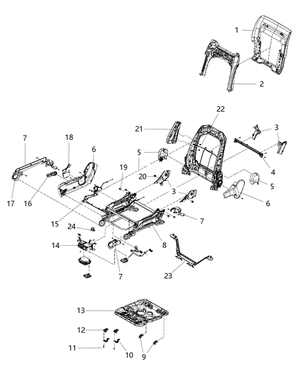 Panel Front Seat Back Diagram for 1TM40DX9AA