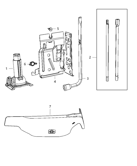 2010 Jeep Liberty Bracket And Locator Jack Stowage Diagram for 52110479AF