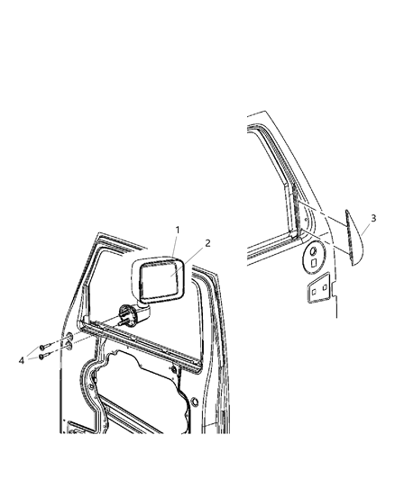Mirror Outside Rearview Diagram for 68078178AA