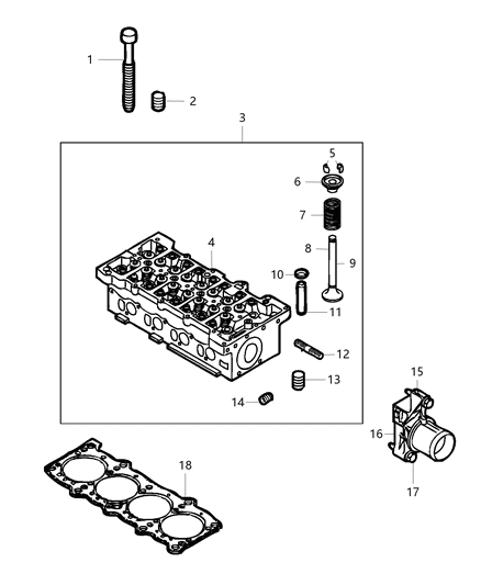 Head Cylinder With Valves Diagram for 68275039AA