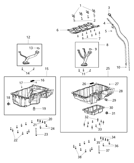 Screw Torx Flange Head M6X1X24.42 Oil Pickup Tube Diagram for 6512001AA
