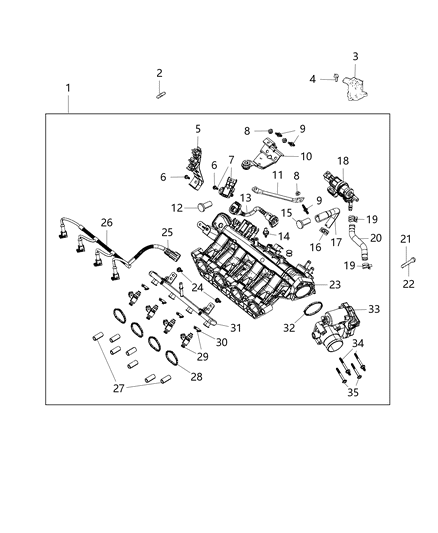 2011 Jeep Grand Cherokee Gasket Intake Manifold Diagram for 68098389AA