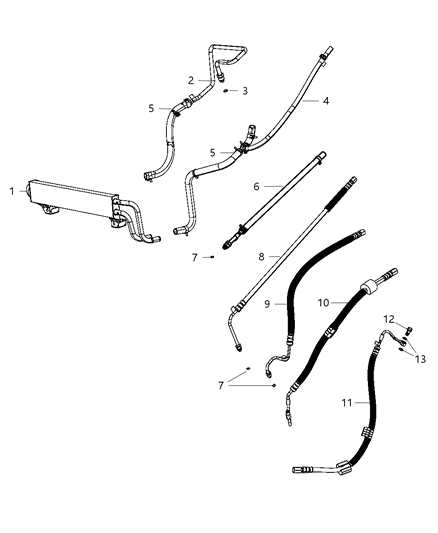 Hose Power Steering Return Diagram for 68031852AE