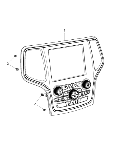 2019 Jeep Wrangler Center Stack Vehicle Feature Controls Diagram for 68254019AA