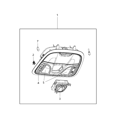 2017 Chrysler 200 Console Overhead Includes All Switches That Apply Diagram for 1WK311X9AG