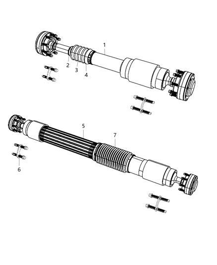 1986 Jeep J10 Shaft Drive Rear 1-Piece Diagram for 68066759AA
