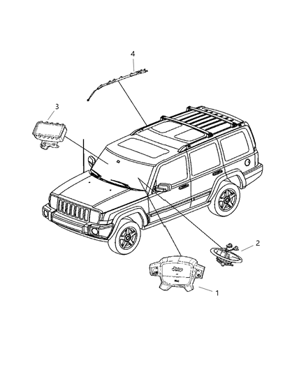1995 Jeep Grand Cherokee Air Bag Driver, Driver Side Diagram for 5JY991DVAD