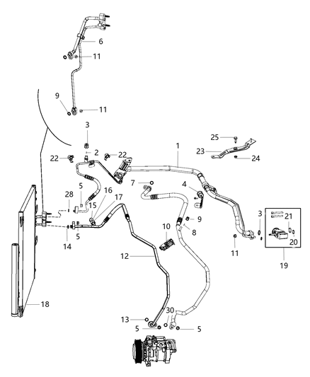 1998 Dodge Stratus Condenser A/C Diagram for 68322495AA