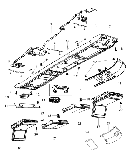 1996 Chrysler Cirrus Monitor Media System Rear Diagram for 1WH70HDAAB