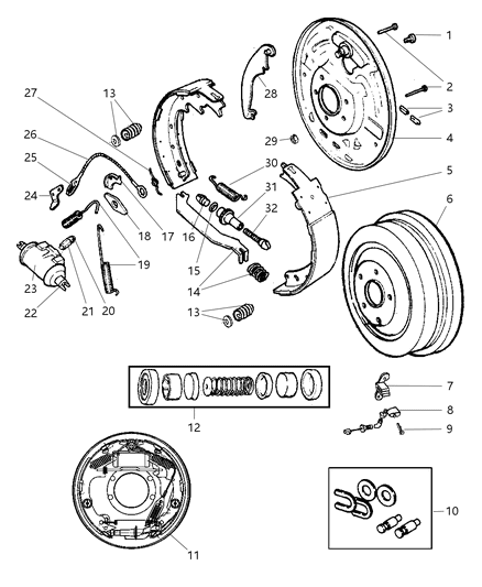 Clip, Parking Brake Shoe Hold Down Diagram for 4762126