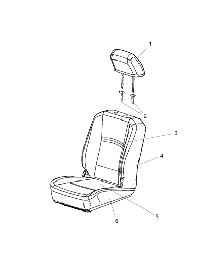 2020 Ram 3500 Cover Front Seat Back Diagram for 6UW50BD3AA