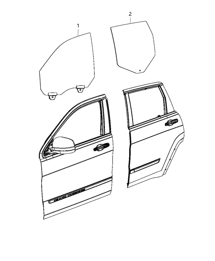 1999 Dodge Ram 3500 Van Glass Rear Door Diagram for 55113619AB