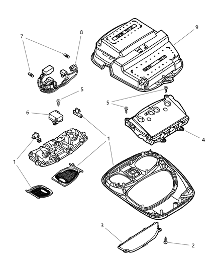 2024 Jeep Grand Cherokee Module Compass Temperature Diagram for 56042754AH