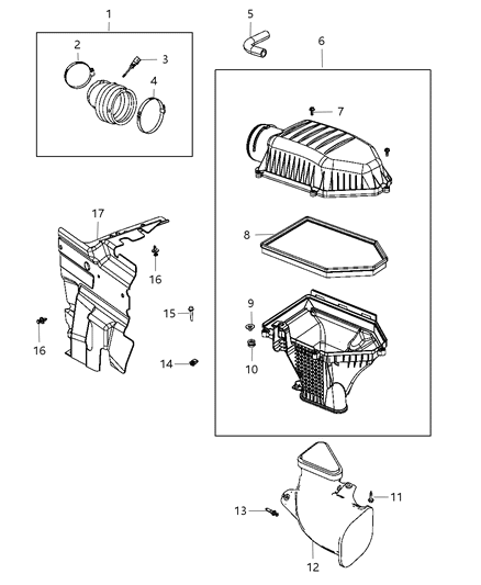 2013 Chrysler 300 Shield Air Intake Diagram for 5182345AD
