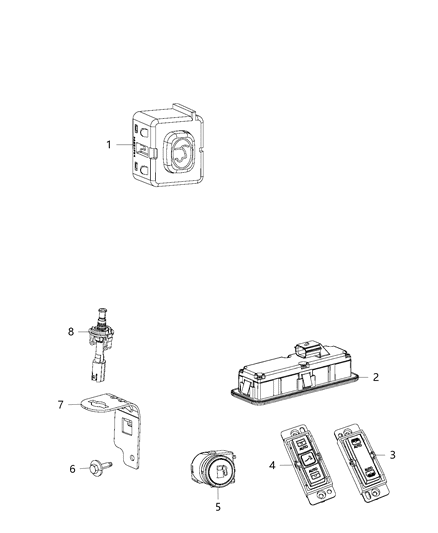 2012 Chrysler Town & Country Lift Gate Switch, Rear Outer Diagram for 68303988AA