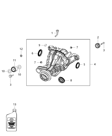 Axle Seal, Rear Driver Side Diagram for 68084184AA