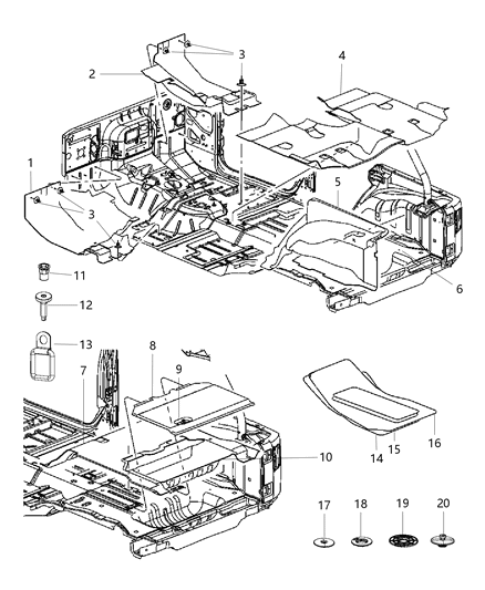 1987 Jeep J20 Mat Cargo Diagram for 1PU151X9AC