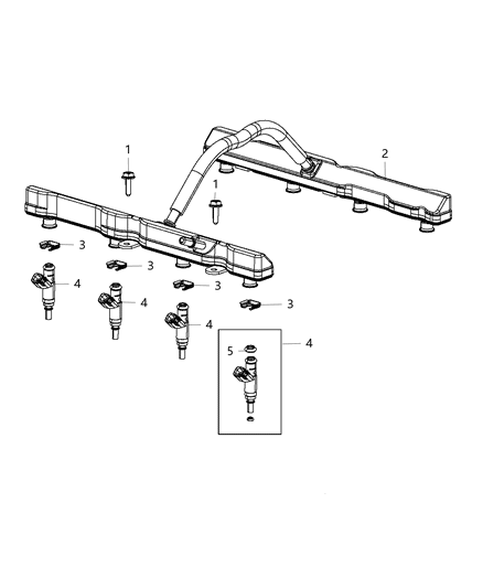 Injector - Fuel Diagram for 68361162AB