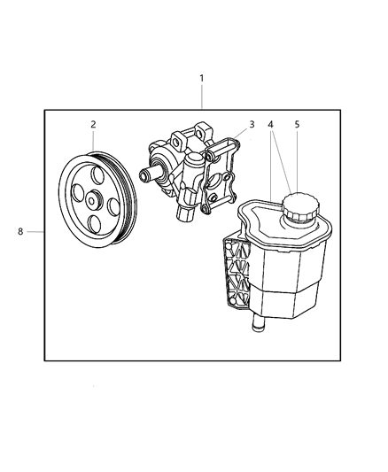 Pump Assembly Power Steering With Pulley Diagram for 52113454AD