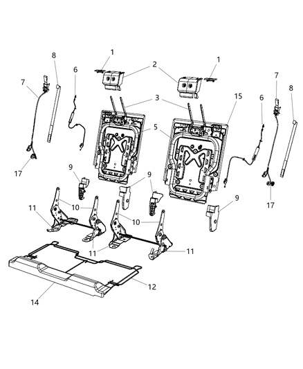 Panel Seat Back Diagram for 1KQ611DVAA