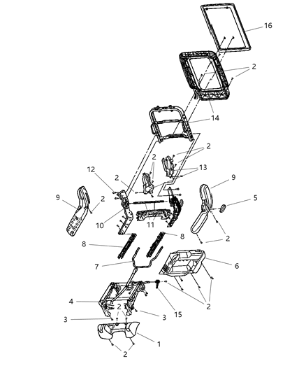 2007 Dodge Durango Handle Seat Release Diagram for 1BF771D5AA