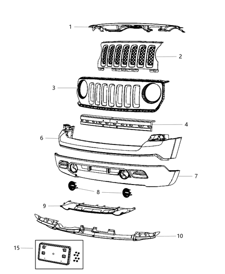 2010 Jeep Compass Reinforcement Front Bumper Diagram for 5303761AE