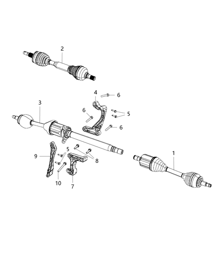 Shaft Axle Half Diagram for 68292311AA