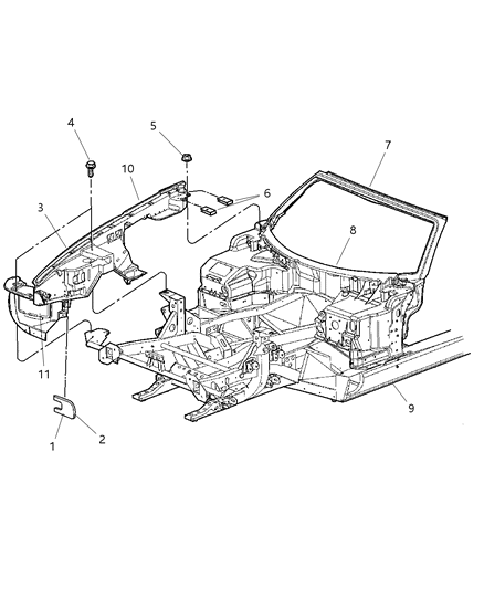 1985 Jeep Wagoneer Support Fender Diagram for 4865636AD