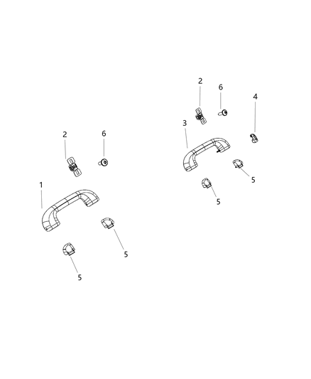 2007 Jeep Commander Cover Grab Handle Right Vs Left Assembly Facing Handle Diagram for 1VW50PS4AA
