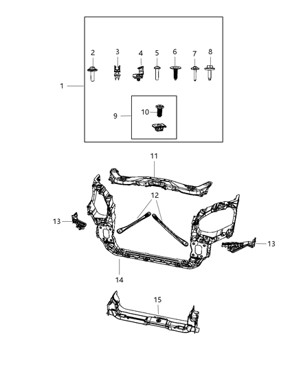 Panel Radiator Closure Diagram for 68023326AC