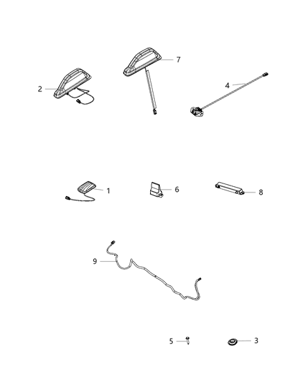 2020 Ram 3500 Body And Cable Antenna Diagram for 68359005AA