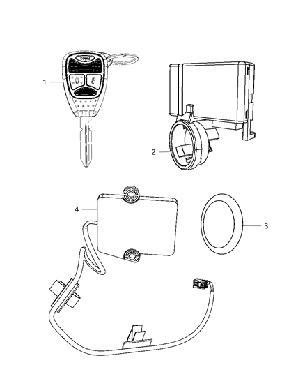 2016 Ram 2500 Key Blank With Transmitter Diagram for 68029833AA