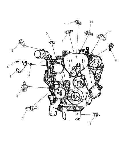 Fuel Temperature Sensor Diagram for 68057477AA