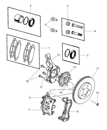 2005 Chrysler Pacifica Rotor Brake Diagram for V5011234AA