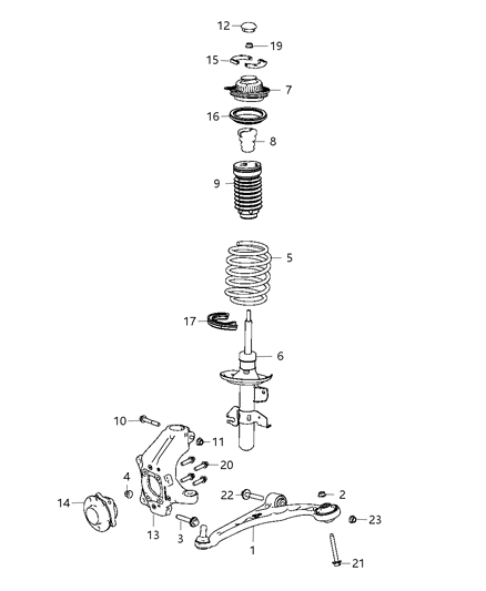1999 Chrysler Sebring Isolator Spring Seat Upper Diagram for 5168086AB