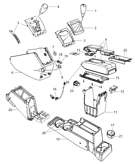 Knob Gearshift Diagram for 5273462AB