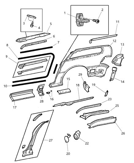 Weatherstrip Sliding Door Secondary Upper Diagram for 4717631AG